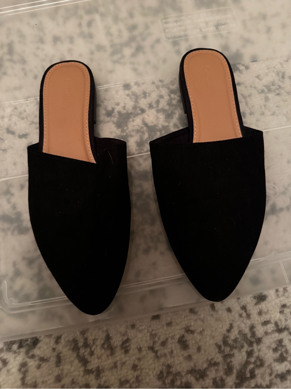 Old Navy Black Pointed Slip-On Mules